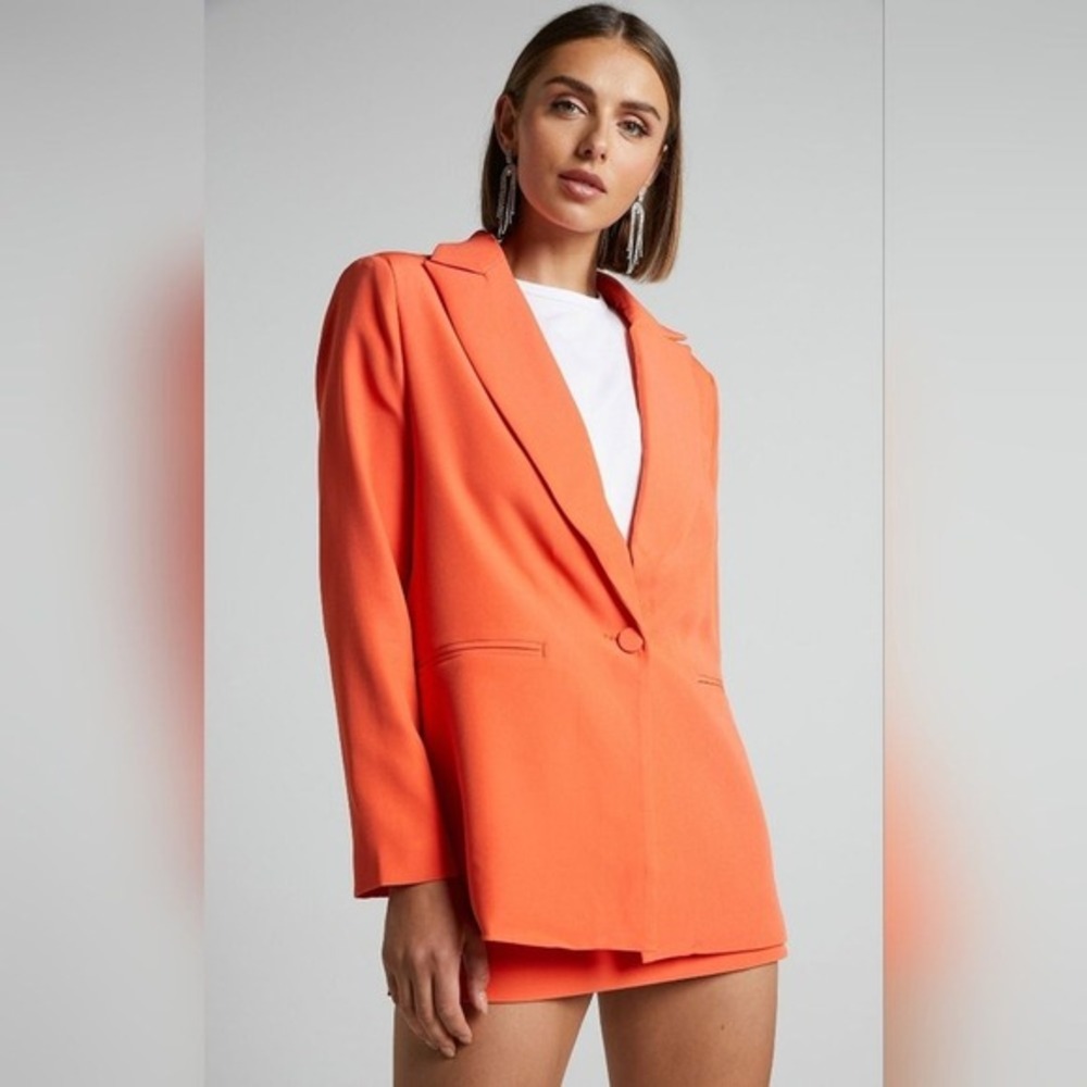 4th‎ + Reckless Orange Single Button Blazer Jacket Oversized Womens M